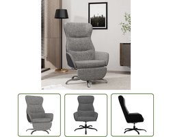 vidaXL Fauteuil - Relaxfauteuil - Relaxstoel met voetensteun stof lichtgrijs - Loungestoel - Leesstoel - Tuinstoel