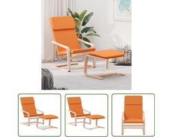 vidaXL Fauteuil - Relaxstoel - Relaxstoel met voetenbank stof donkergeel - Lounge Stoel - Voetenbank - Huiskamer Meubilair