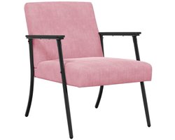 vidaXL - Fauteuil - Roze - Fluweel