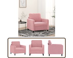 vidaXL Fauteuil Roze Fluweel - Comfort & Stijl Fauteuil - Fluweelstoel - Roze Fauteuil - Lounge Stoel - Relaxfauteuil