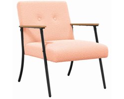 vidaXL - Fauteuil - Roze - Kratig - Wolachtig - Stof
