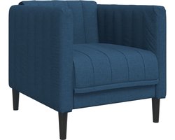 vidaXL Fauteuil Stof Blauw - Comfort en Stijl Fauteuil - Lounge Stoel - Relaxstoel - Woonkamer Meubilair - Moderne Fauteuil