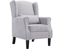 vidaXL - Fauteuil - stof - lichtgrijs