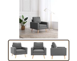 vidaXL Fauteuil Stof Lichtgrijs - Comfort & Stijl Fauteuil - Zetel - Lounge Chair - Relaxstoel - Designstoelen