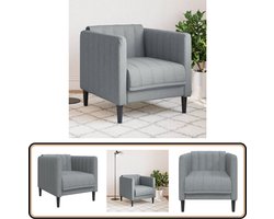vidaXL Fauteuil - Stof - Lichtgrijs - Comfortabel Design Fauteuil - Lounge Stoel - Relaxstoel - Huiskamermeubilair - Moderne Fauteuil