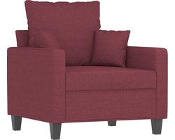 vidaXL Fauteuil - Stof - Wijnrood - 60 cm Fauteuil - Lounge Stoel - Rode Stoffen Fauteuil - Designstoel - Vintage Fauteuil