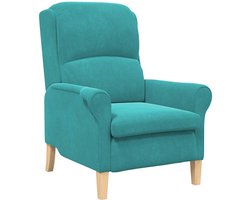 vidaXL - Fauteuil - Turquoise - Fluweel