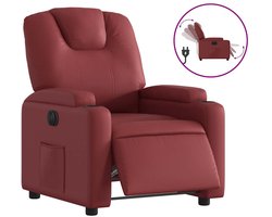 vidaXL - Fauteuil - verstelbaar - elektrisch - kunstleer - wijnrood