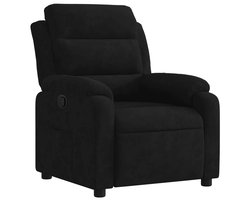 vidaXL - Fauteuil - verstelbaar - fluweel - zwart
