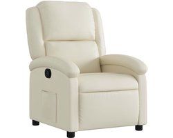 vidaXL - Fauteuil - verstelbaar - kunstleer - crèmekleurig