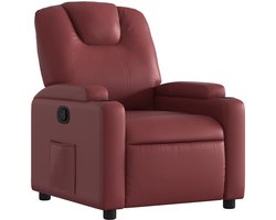 vidaXL - Fauteuil - verstelbaar - kunstleer - wijnrood