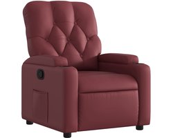 vidaXL - Fauteuil - verstelbaar - kunstleer - wijnrood