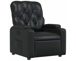 vidaXL - Fauteuil - verstelbaar - kunstleer - zwart