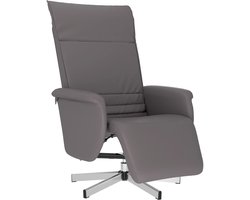 vidaXL - Fauteuil - verstelbaar - met - voetensteun - kunstleer - grijs