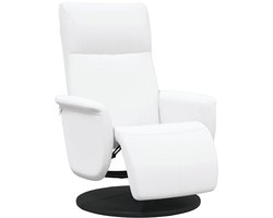 vidaXL - Fauteuil - verstelbaar - met - voetensteun - kunstleer - wit