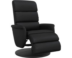 vidaXL - Fauteuil - verstelbaar - met - voetensteun - kunstleer - zwart