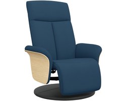 vidaXL - Fauteuil - verstelbaar - met - voetensteun - stof - blauw
