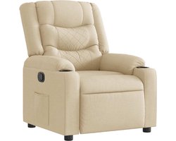 vidaXL Fauteuil - Verstelbaar - Stof - crèmekleurig