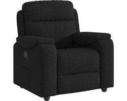 vidaXL - Fauteuil - verstelbaar - stof - zwart