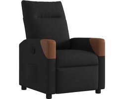 vidaXL - Fauteuil - verstelbaar - stof - zwart