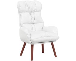 vidaXL - Fauteuil - Wit - 69 - x - 74 - x - 93 - cm - Kunstleer