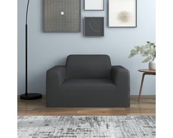 vidaXL Fauteuils - Bankhoezen - Bankhoes stretch polyester jersey antraciet - Antraciet - Velours - Stoffen Bankhoes