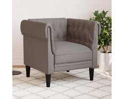 vidaXL Fauteuils - Chesterfield Fauteuil - Fauteuil Chesterfield-stijl stof taupe - Lounge Stoel - Vintage Fauteuil - Designstoel