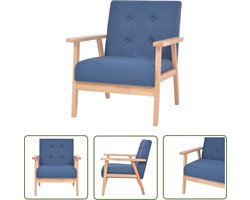 vidaXL Fauteuils - Comfortabele Fauteuil - Fauteuil stof blauw - Lounge Stoel - Relaxfauteuil - Huiskamer Meubels