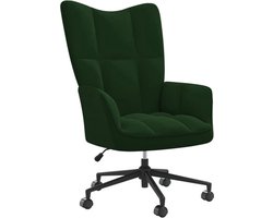 vidaXL Fauteuils - Relaxstoel - Relaxstoel fluweel donkergoen - Lounge Chair - Ergonomische Stoel - Donkere Kleuren