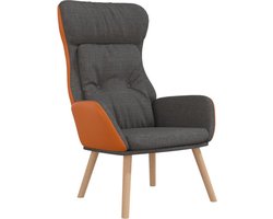 vidaXL Fauteuils - Relaxstoel - Relaxstoel stof en PVC donkergrijs - Loungestoel - Donker Grijs Meubilair - Comfort Stoel