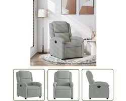 vidaXL Fauteuils - Verstelbare Fauteuil - Fauteuil verstelbaar fluweel lichtgrijs - Lounge Stoel - Fluweel Fauteuil - Grijze Fauteuil