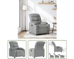 vidaXL Fauteuils - Verstelbare Fauteuil - Fauteuil verstelbaar stof lichtgrijs - Lounge Stoel - Relaxfauteuil - Grijs Fauteuil
