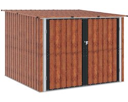 vidaXL - Fietsschuurtje - 3 - pcs - Bruin - 215 - x - 206 - x - 157 - cm - Metaal