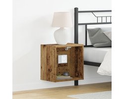 vidaXL - Floating - Shelf - met - LED - Licht - met - plank - Bruin - 40 - x - 28,5 - x - 40 - cm