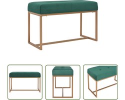 vidaXL Fluweel Bank - Halbank - Bankje 80 cm fluweel groen - Groene Bank - Design Bank - Zitbank