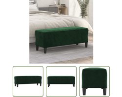 vidaXL Fluweel Bankje - Donkergroen Bankje - Bankje 100x35x41 cm fluweel donkergroen - Salontafel - Stoere Bank - Vintage Bank