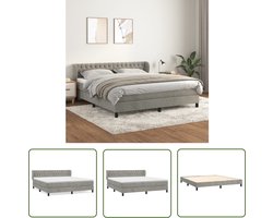 vidaXL Fluweel Bed - Boxspringbed - Boxspring met matras fluweel lichtgrijs 160x200 cm - Pocketvering Matras - Huidirvriendelijk Topmatras - Grijs Bed