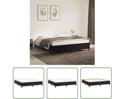 vidaXL Fluweel Bed Frame - Zwarte Bed Frame - Bedframe zonder matras 180x200 cm fluweel zwart - Tweepersoons Bed Frame - Boxspring Bed Frame - King Size Bed Frame
