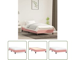 vidaXL Fluweel Bed - Slaapcomfort - Bedframe fluweel roze 90x200 cm - Roos Kleurig Bed - Tweepersoon Bed Frame - Design Bed
