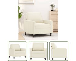 vidaXL Fluweel - Fauteuil - Fauteuil 60 cm fluweel crèmekleurig - Cremekleurig - Lounge - Relaxstoel