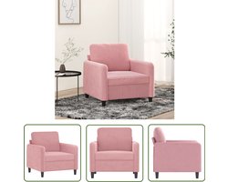 vidaXL Fluweel - Fauteuil - Fauteuil 60 cm fluweel roze - Roze - Lounge - Relaxstoel