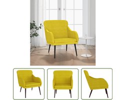 vidaXL Fluweel - Fauteuil - Fauteuil 63x76x80 cm fluweel geel - Gele Fauteuil - Lounge Stoel - Salontafel