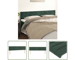 vidaXL Fluweel - Hoofd Bord - Hoofdborden 2 st 80x5x78/88 cm fluweel donkergroen - Donkere Kleuren - Hoofdbord Decoratie - Stapelbar