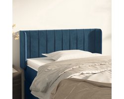 vidaXL Fluweel Hoofdbord - Klassieke Hoofdbord - Hoofdbord met randen 93x16x78/88 cm fluweel donkerblauw - Blauw Hoofdbord - Bedhoofdbord - Hoofdkussen