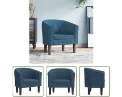 vidaXL Fluweel - Kuipstoel - Kuipstoel fluweel donkerblauw - Donkere Blauwe Stoel - Lounge Stoel - Eetkamerstoelen