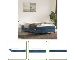 vidaXL Fluweel Matras - Pocketveringmatras - Pocketveringmatras 120x200x20 cm fluweel donkerblauw - Velvet Matras - Tweepersoons Matras - King Size Matras