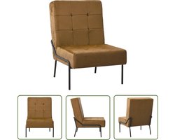 vidaXL Fluweel - Relaxstoel - Relaxstoel 65x79x87 cm fluweel bruin - Lounge Chair - Fauteuils - Vintage Meubels