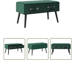 vidaXL Fluweel - Salontafel - Salontafel 80x40x46 cm fluweel groen - Groen - Landelijk - Vintage