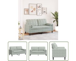 vidaXL Fluweel Sofa - Tweezitsbank - Tweezitsbank met sierkussens 140 cm fluweel lichtgrijs - Lounge Bank - Salontafel - Living Room Furniture
