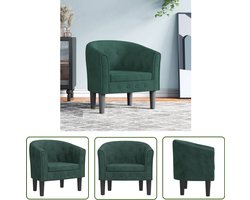 vidaXL Fluweel Stoel - Kuipstoel - Kuipstoel fluweel donkergroen - Donkere Groene Stoel - Lounge Stoel - Eetkamerstoel